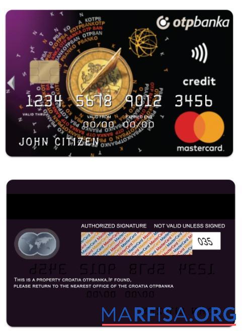 Downloadable Croatia OTP banka Mastercard Standard charge card template